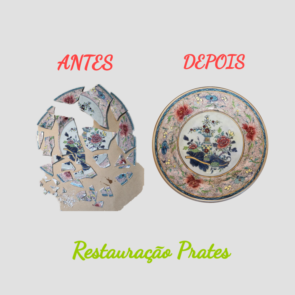 Restauração de prato em porcelana oriental Restauração de prato em porcelana oriental