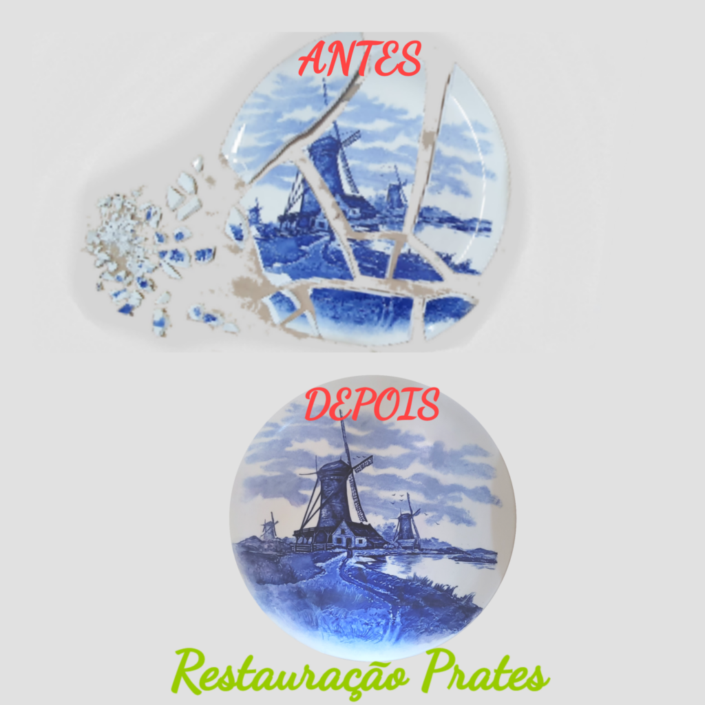 Restauração de prato em porcelana